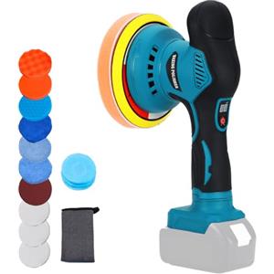 Alrigon Lucidatrice tampone compatibile con batteria Makita 18 V, tampone orbitale senza fili, tampone orbitale da 15,2 cm, motore brushless per barca, lucidatura e ceratura auto (solo strumento, nessuna