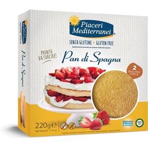 Piaceri Mediterranei Pan di Spagna Senza Glutine - 200g/220g, Base per Torte Deliziose