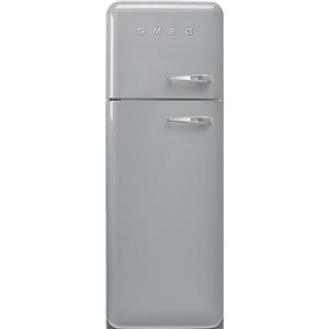 Smeg linea Anni '50 Smeg Frigorifero doppia porta con cerniere a sinistra a libera installazione FAB30LSV6 finitura silver da 60 cm