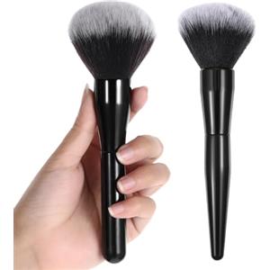 MBAIYO 2 pennelli grandi per cipria, pennelli professionali per trucco, in polvere, pennelli per trucco, per fard, set di pennelli per trucco, per bronzer, blush, blush (6,69 x 1,77 x 1,97 pollici)