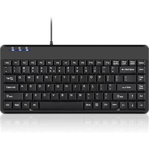 Perixx PERIBOARD-409 U Tastiera USB Mini - USB - con Filo - Laccatura Nero Pianoforte - US English Layout