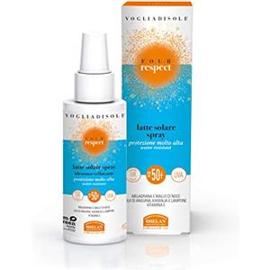 Helan Vogliadisole Respect Latte Solare Spray SPF 50 - Protezione Molto Alta, Idratante, Water Resistant, Eco-Friendly, 100 ml