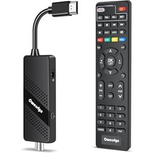 owerslyn Decoder Digitale Terrestre 2026 - OWERSLYN Decoder DVB-T2, HD 1080P H.265 HEVC Main 10 Bit, TV Stick con Uscita HDMI/AV, HDMI CEC, USB Multimediale, Funzione PVR, Telecomando Infrarossi 2in1