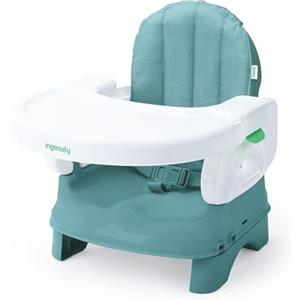 Ingenuity, Deluxe Comfort Seggiolino da Tavolo per Bambini Pieghevole, Altezza Regolabile, Imbottito, Leggero, Teal, 6M-3Y