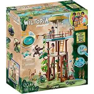 PLAYMOBIL Wiltopia 71008 Centro di osservazione Animali dell'Amazzonia con Bussola e Animali Giocattolo - Giocattolo Sostenibile per Bambini dai 4 Anni