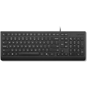 Lenovo Tastiera Cablata Essential - USB 1.8m, Layout 2.5 Zone con Tastierino Numerico, Tasti Silenziosi, Design Anti-Schizzi, Tasto Microsoft Copilot - Nero