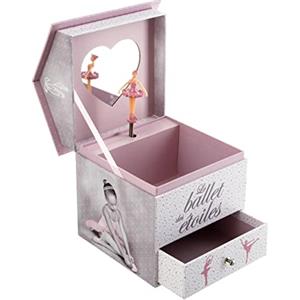 ATMOSPHERA CREATEUR D'INTERIEUR Carillon portagioie Ballerine, dimensioni: 14 cm x 14,5 cm x 16 cm, colore: Rosa