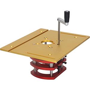 Fauitay Tavolo sollevatore per fresatura, fresatura superiore, sollevatore da tavolo, set manuale con manovella per lavorazione del legno ad alta precisione (oro)