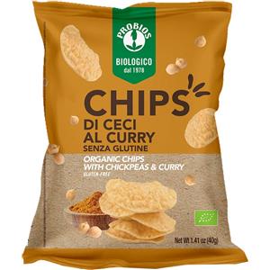 Probios Chips di Ceci al Curry 40 g - Snack Biologico