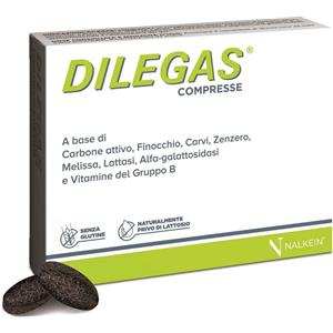 NALKEIN Dilegas - Integratore Digestivo con Carbone Attivo e Erbe, 30 Compresse