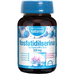 Naturmil Fosfatidilserina 200 mg - Integratore Alimentare con Vitamina B6 e Zinco, 60 Capsule