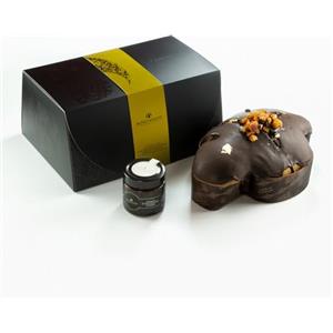 Amanti taste and passion Colomba di Pasqua Artigianale 18 Carati Foglia Oro | Bonfissuto | Pasticceria Siciliana | Canicattì Sicilia | 1Kg | Vaso 200Gr Crema Spalmabile Cioccolato Fondente Modica | Dolce Pasquale