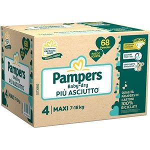 Fater SpA Pampers Baby Dry Quadri Pannolino Downcount Maxi 68 St