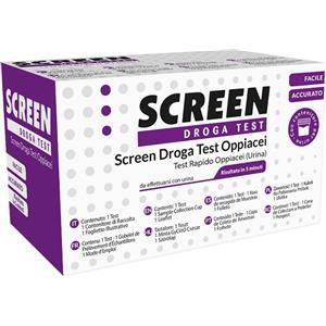 SCREEN Droga Test Oppiacei - Test Antidroga Monofase per Rilevazione di Amfetamina, Benzodiazepina, Cocaina, Marijuana e Altre Sostanze da Urina