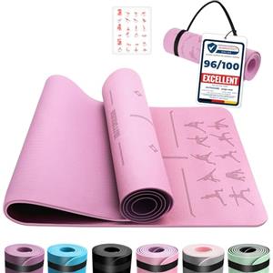 OUTDOUSE Tappetino Yoga,Tappetino Palestra TPE,Yoga Antiscivolo,Pilates,per Palestra,Pilates,Fitness,Sport,Yoga Mat con Tracolla Stoccaggio,183x61cm