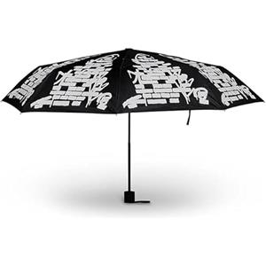 Seven Ombrello tascabile, Pieghevole, Fantasia graffiti, Nero, Chiusura automatica, Per bambini, Ragazzi e ragazze, Tempo libero e viaggi