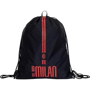 Seven Milan Sacca Zaino Scuola, Rosso Nero, Apertura con Coulisse, Scuola e Tempo Libero, Bambini e Ragazzi