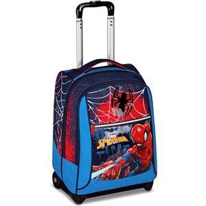 Seven Spiderman Big Trolley Scuola Fisso, Blu, 2 in 1, Doppio Uso, Trolley e Zaino, Zaino Scuola Elementare, Bambino