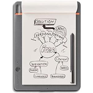 Wacom Bamboo Slate A5 Smartpad/Digitalizzatore di Appunti e Disegni su Carta, Grigio Chiaro/Compatibile con Smartphone e Tablet Android, iOS e Windows