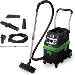 Ribimex Aspiratore Solidi e Liquidi Aspirix Serie Pro Classe M, Bidone Aspiratutto Professionale da 40 L, Filtro HEPA, 1600 W, Presa Elettroutensili e Funzione Pneumatica, Accessori Inclusi - PRASP40M