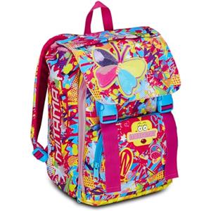 Mitama Zaino Estensibile Butterfly con Tasca frontale, Rosa, Scuola Elementare e Tempo Libero, Bambina Ragazza