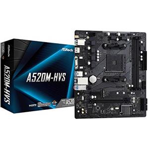 Asrock A520M-HVS AM4 2 DDR4 4XSATA3 Ultra M.2 6XUSB Porte VGA/HDM Scheda madre 90-MXBE60-A0UAYZ