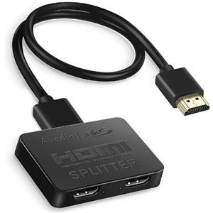 Avedio Links - Splitter HDMI 1 ingresso 2 uscite 4K, per la stessa immagine su due monitor, amplificatore da 1 a 2 per Full HD 1080P 3D, con cavo HDMI ad alta velocità (1 sorgente su 2 display)