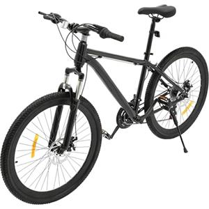 Gdetnysty Mountain bike Hardtail 26 pollici bicicletta per adulti con freni a disco a 21 marce, forcella ammortizzata, telaio in acciaio robusto e luci a LED per adulti e ragazzi a partire dai 12 anni