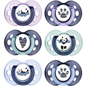 Tommee Tippee Ciucci Tommee Tippee Anytime, Design Simmetrico Ortodontico, in Silicone Privo di BPA, 0-6 Mesi, Confezione da 6