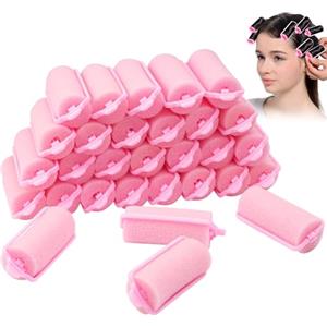 Rairsky 30 Pezzi Rulli per Capelli in Spugna, Bigodini Spugna 25 mm, Bigodini per Capelli Corti, Medi e Lunghi Nessun Danno per Capelli, Bigodini Morbidi Flessibili per Donne e Bambini Acconciatura Fai da Te