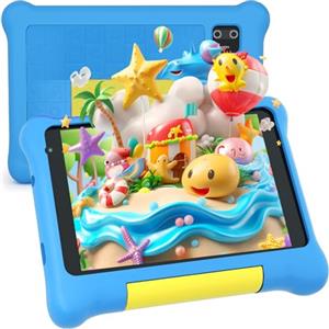 MUISOO Tablet per bambini, tablet da 7 pollici per bambini, 5 GB RAM+32 GB ROM 128 GB Expand, controllo genitoriale, software per bambini preinstallato, doppia fotocamera (blu)