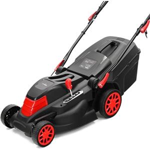 LEHMANN Tagliaerba Elettrico per superfici fino a 1000 m², 1600 W, Larghezza di Taglio 38 cm, Cesto Raccoglierba 40 L, Regolazione Altezza Taglio 5 Livelli 25-75 mm, 3450 giri/min