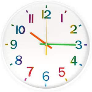 CIMOYBAI Orologio da parete, 30 cm, con cifre 3D, colorato, silenzioso, oro rosa, moderno, senza ticchettio, per ufficio, camera, soggiorno, cucina, scuola dei bambini (bianco-P)