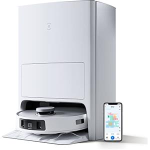 ECOVACS DEEBOT T20 Omni Robot Aspirapolvere Lavapavimenti 6000Pa con Stazione Svuota Polvere e Pulizia Sollevamento Automatico Moci, Lavaggio Acqua Calda, Tappeti, Rilevamento Ostacoli 3D, Alexa/App