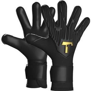 T1TAN Rebel 2.0 Black-Out Junior - Guanti da portiere per bambini - guanti da portiere di calcio - senza protezione per le dita - taglia 4
