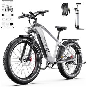 DUOTTS F26 Lite Bici Elettrica per Uomo Donna, MTB Elettrica 26 x 4,0 Pollici, Bike Elettrica 250W con Batteria 48V 18Ah Autonomia fino a 140 km, Doppio Freno Idraulico, 7 Marce e Doppia Sospensione