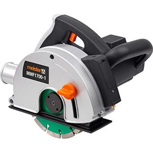 Meister MMF1700-1 - Fresa per muro da 1700 W, con 2 dischi diamantati Ø 150 mm, larghezza scanalatura fino a 29 mm, profondità di taglio 40 mm, aiuto per marcatura laser, fresatrice a parete con