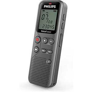 Philips VoiceTracer Registratore audio DVT1120 - Mono WAV, Registrazione One Touch, 8GB, USB Plug & Play
