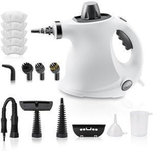 ZUSKYZU Pulitore a vapore manuale, 250 ml, pulitore a vapore multiuso con 12 accessori, pulitore a vapore senza sostanze chimiche per uso domestico, pulizia di pavimenti, piastrelle, finestre, divani
