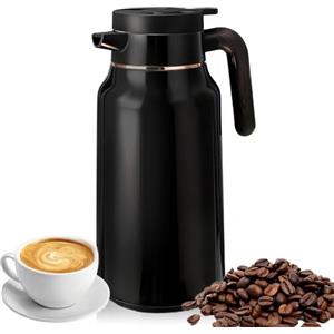 PORFOYO Thermos Da 2 L: Bollitori Sottovuoto Isolati 304 in Acciaio Inox a Doppia Parete, Caraffa Termica per Bollitori Teiere E Caffettiere Bricco Termico per Mantenere Calde Le Bevande