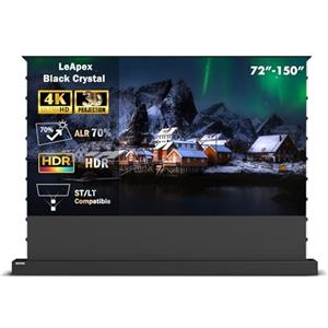 WUPRO LeApex Schermo di Proiezione Retrattile Elettrico Black Crystal ALR - Schermo Intelligente 4K Ultra HD 3D Attivo 84 Pollici per Proiettori a Distanza Normale e Lunga
