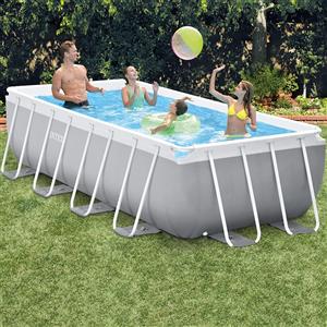 INTEX Piscina rettangolare INTEX 26788 Prism Frame 400 x 200 x 100 Fuoriterra con Pompa Filtro e scaletta