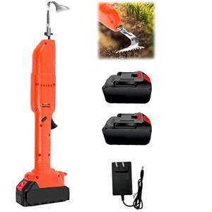 Ysislybin Motozappa Elettrica, Motozappa 21V con Batteria Ricaricabile Al Litio Zappatrice 2500 Giri/Min con Doppio Interruttore Zappa con Profondità di Lavoro di 30 mm per Smuovere il Terreno e Diserbare