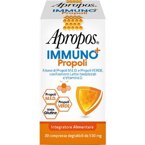 Apropos Immuno Propoli - Integratore Alimentare per il Sistema Immunitario con Propoli e Vitamina D - 20 Compresse