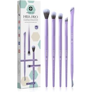 Eigshow Set di Pennelli Trucco Occhi - Pennelli con Tecnologia Ioni d'Argento, Serie MUA PRO, Ombretto, Eyeliner, Sopracciglia, Setole Ultra Dense, Miglior Regalo per Donne (5 Pezzi, Viola)