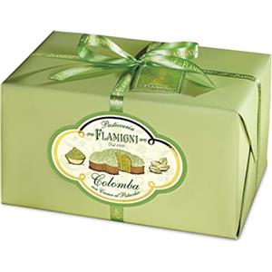 FLAMIGNI Colomba Pasquale Farcita con Crema Pasticcera al Pistacchio da 950 g, Artigianale, Soffice e Delicato, Ricoperta di Cioccolato Bianco e Granella di Pistacchio, Senza Canditi, Made in Italy