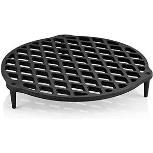 BBQ-Toro Griglia impilabile in ghisa, inserto per forno olandese, diametro 30 cm, rotonda, per forno olandese da 12 QT, rialzo della pentola in ghisa, griglia impilabile, griglia in ghisa, griglia per