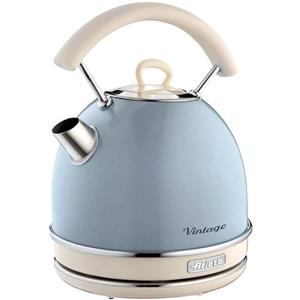 Ariete 2877 Bollitore elettrico 1,7 Litri di Design Infusi, tè e tisane Autospegnimento 2000 Watt Acciaio Inox Linea Vintage Celeste