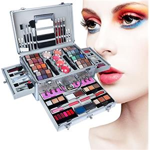 ATB-GIFT Set palette 102 colori, Cosmetics Tavolozza Trucco, Valigia per il Trucco con ombretti fard cipria fondotinta Polvere sopracciglio(rosso)