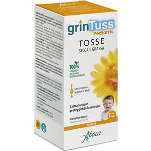 Aboca Grintuss Pediatric Sciroppo 180 g - Trattamento Tosse Secca e Grassa per Bambini a Partire da 1 Anno